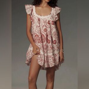 Anthropologie Maeve Flutter-Sleeve Baby Doll Dress.